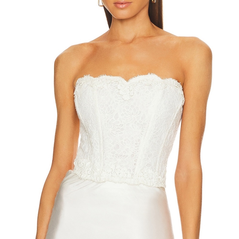 NWT LoveShack Fancy Arno Bustier in Antique White Size 2